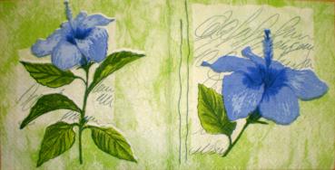 015 Lilies - 3-ply (grün/blau)